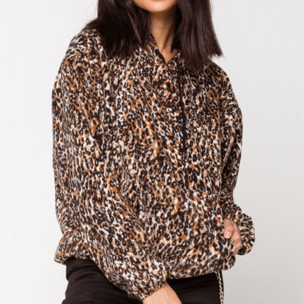 Volcom Womens Leopard Straight Zipn Hoodie